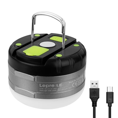 Lepro LE LED Camping Lantern Rechargeable, 310LM, 5 Light Modes, Power Bank, Waterproof, Mini Flashlight with Magnetic Base for Hurricane Emergency, Outdoor, Hiking, Home and Car - Image 1