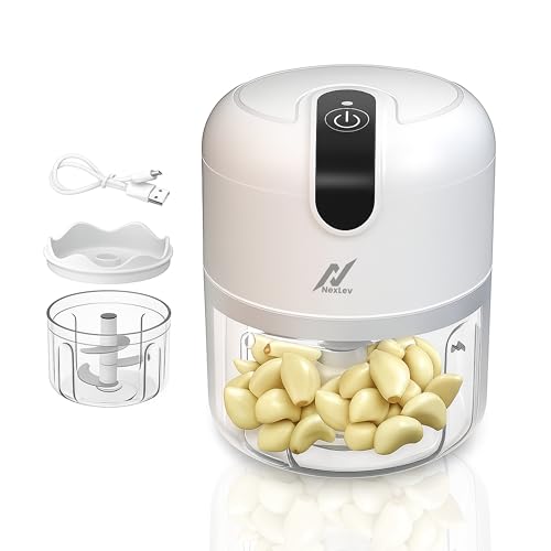 NexLev Mini Electric Chopper | 3D Stainless Steel Blade | Food Grade Bowl | For Mincing Garlic Ginger Onion Vegetable Meat Nuts | 250 ml | One Touch Operation | MC-01 - Image 1