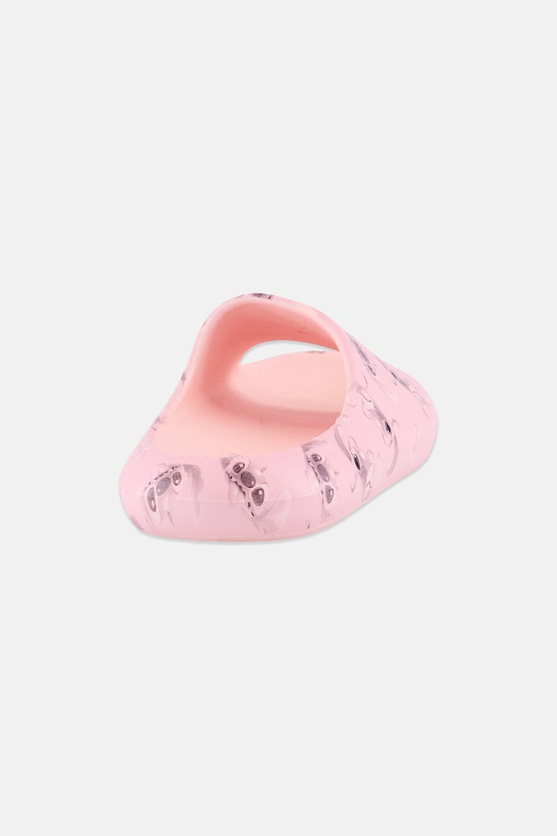 Disney Classics Toddlers Girl Stitch Slip On Slides, Pink - Image 2