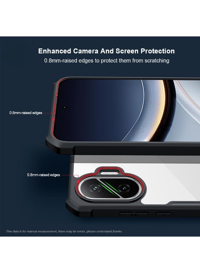 عام غطاء متوافق مع شاومي بوكو إف7 2025 【مقاوم للسقوط】 【مقاوم للعرق】 【مقاوم لبصمات الأصابع】 هيكل TPU+PC شفاف مقاوم للصدمات - Image 2