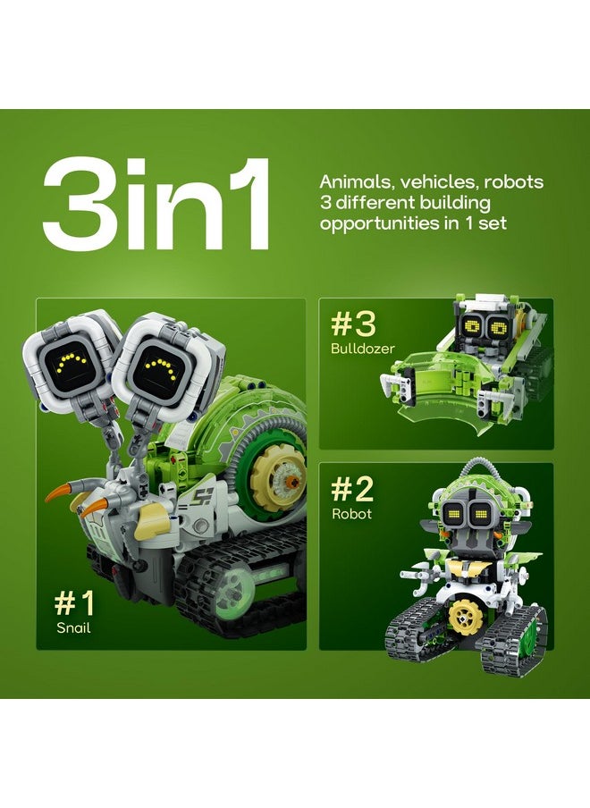 Sillbird - Stem Robot Building Sets, 3 In 1 Remote & App-Controlled Robotic Toys For Kids 8-12 Educational Programmable Coding Kit, Halloween Christmas Creative Gifts For Boys Girls Aged 8+ (478 Pieces) - Image 1