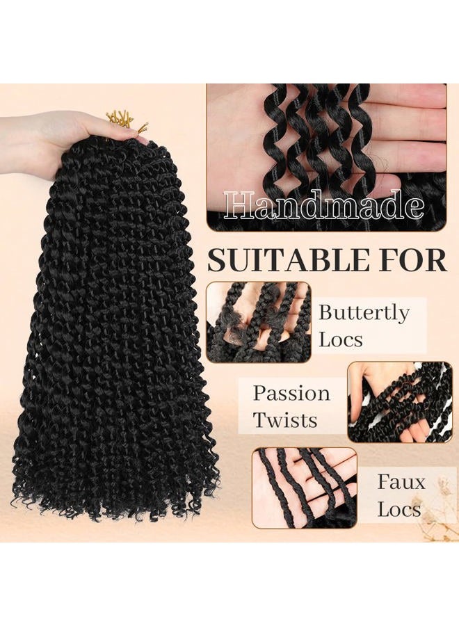 ShowCoco Passion Twist Hair 18 Inch Water Wave Crochet Hair 6 Packs Passion Twists Crochet Hair Long Braiding Hair Bohemian Synthetic Hair Extensions(18inch, 1B) - Image 4