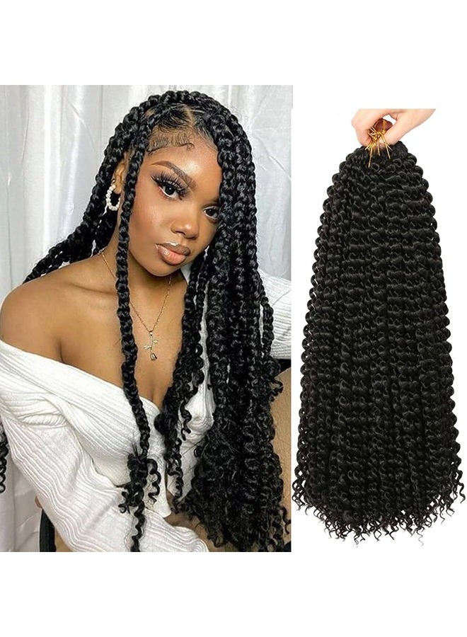 ShowCoco Passion Twist Hair 18 Inch Water Wave Crochet Hair 6 Packs Passion Twists Crochet Hair Long Braiding Hair Bohemian Synthetic Hair Extensions(18inch, 1B) - Image 1