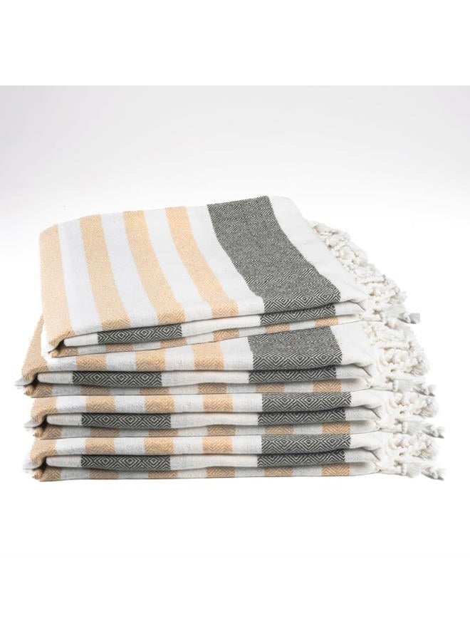 9Threads 100% Cotton Turkish Beach Towel with Towels Oversized 36"x72" Pool Absorbent Extra Large Quick Dry Sand Travel Towel (Sage & Sand, 4 Pack) - Image 1