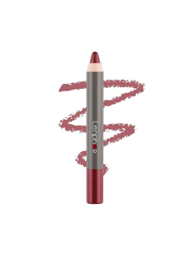 Lenphor Matt Showoff 2 In 1 Crayon Lip Pencil Lip Liner + Lipstick Lip Liner Pencil Waterproof & Smudgeproof Long Lasting Matte Finish Pointed Tip Pencil Lipstick Wine Nude 2.8Gm - Image 2