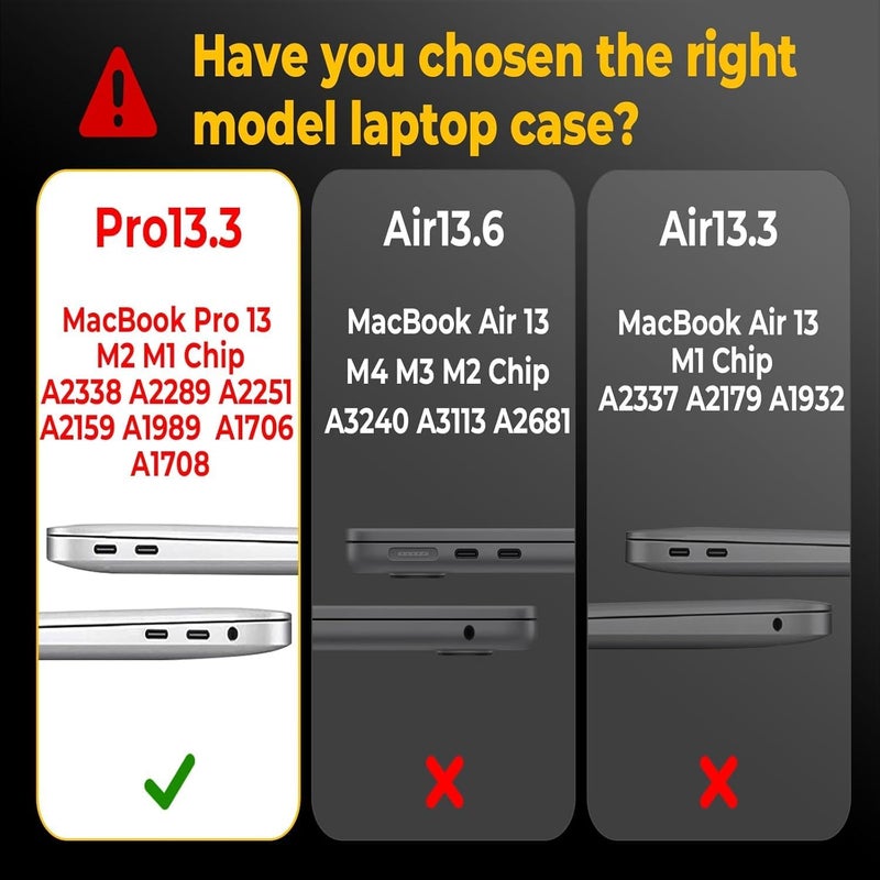 Eoocoo Case Compatible with MacBook Pro 13 inch M2 2024 2023 2022-2016 Release M1 A2338 A2289 A2251 A2159 A1989 A1706 A1708 Protective Hard Case with Keyboard Cover, Screen Protector, Baby Pink - Image 2