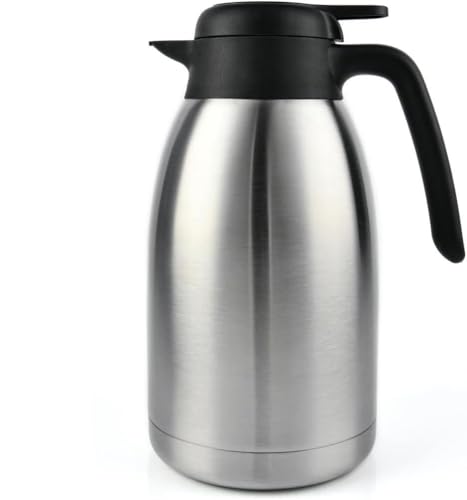 Heritage66 Thermal Coffee Carafe with Cleaning Brush – 68 oz (2 L) Vacuum Insulated Stainless Steel Beverage Dispenser, Keeps Drinks Hot 12 H/Cold 24 H, Ideal for Home, Office & Parties - Image 1