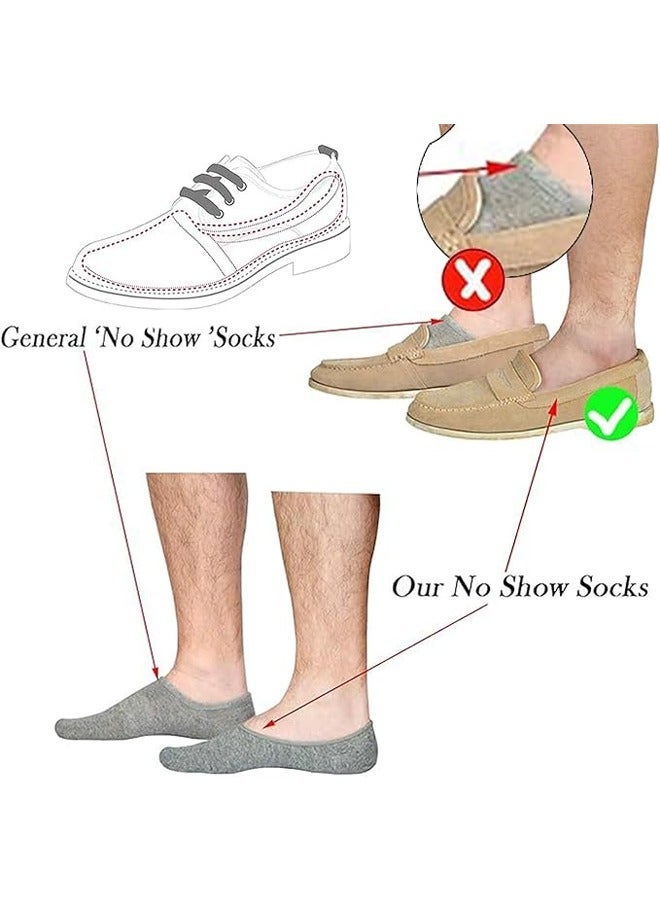 6 Pairs Mens No Show Socks Non Slip Thin No See Invisible Boat Liner Loafer Sock，Comfort Breathable Socks，3 Black,3 Grey - Image 2