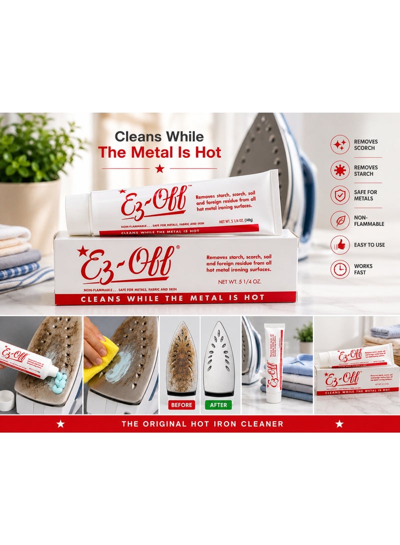 EZ Off Ez-Off Hot Iron Cleaner Paste – Removes Scorch, Starch & Burn Marks – Safe for Metal Surfaces – 149g - Image 5