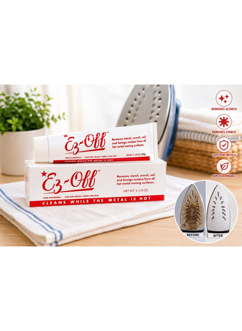 EZ Off Ez-Off Hot Iron Cleaner Paste – Removes Scorch, Starch & Burn Marks – Safe for Metal Surfaces – 149g - Image 4
