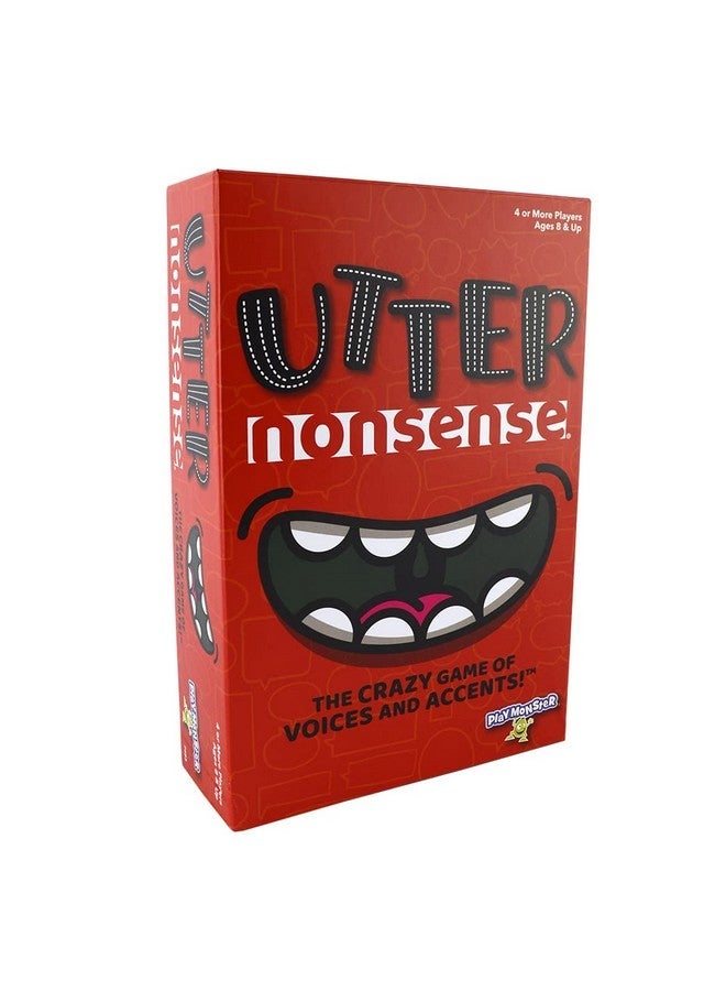PlayMonster Utter Nonsense -- The Crazy Game of Voices and Accents -- Ridiculous Family Fun -- Ages 8+ -- 4-20 Players, Red - Image 1
