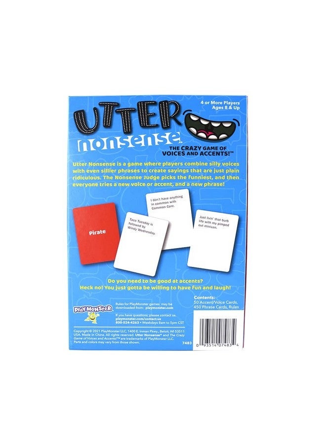 PlayMonster Utter Nonsense -- The Crazy Game of Voices and Accents -- Ridiculous Family Fun -- Ages 8+ -- 4-20 Players, Red - Image 4