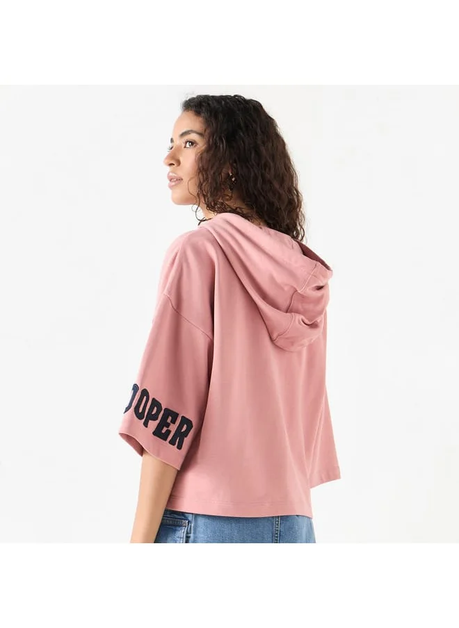 Lee Cooper Lee Cooper Printed Cropped Hoodie