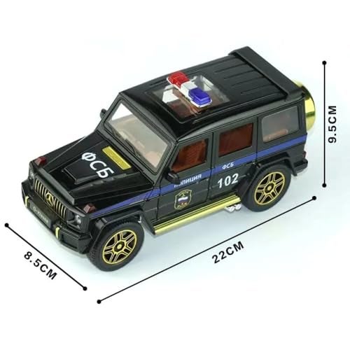 Coelon Police Toy Car 1:24 Scale G Wagon Car Diecast Metal Jeep Police Cars for Kids Die Cast Toy Cars Sound Light Pull Back, White - Image 2