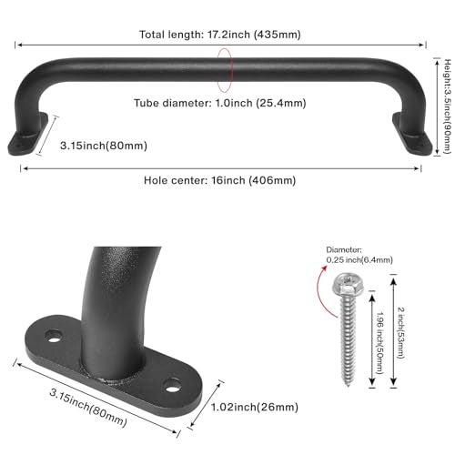 Purife 4 Pack 17 Inch Black Playground Equipment Handles Metal  Playset Slide Handles Swing Sets Accessories Grab Bars Kids Climbing Monkey Bar for Playhouse Treehouse Jungle Gym - Image 5