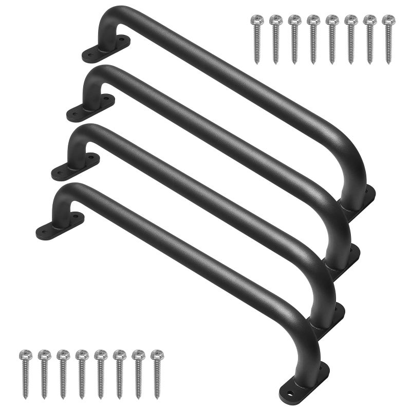 Purife 4 Pack 17 Inch Black Playground Equipment Handles Metal  Playset Slide Handles Swing Sets Accessories Grab Bars Kids Climbing Monkey Bar for Playhouse Treehouse Jungle Gym - Image 2