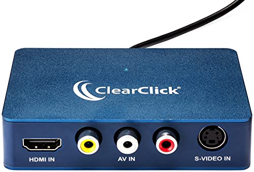 ClearClick Video to USB 1080P Audio Video Capture & Live Streaming Device - Input HDMI, AV, RCA, S-Video, VCR, VHS, Camcorder, Video8, Hi8, DVD, Gaming Systems - USB-C Plug & Play - Image 1