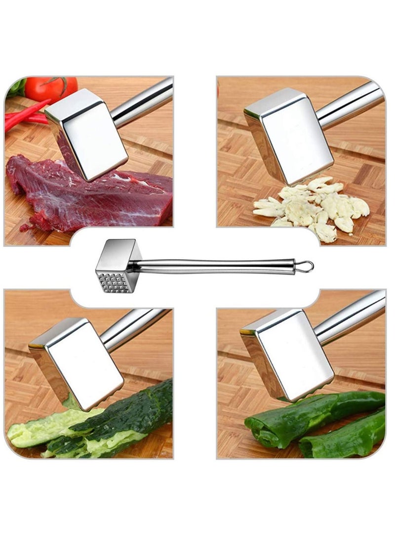 Excefore - Meat Tenderizer 304 Stainless Steel Heavy Sturdy Meat Mallet Pounder Hammer Tool Pound Veal Lamb Chicken Steak Beef Dishwasher Safe 1.65 Lb - Image 1