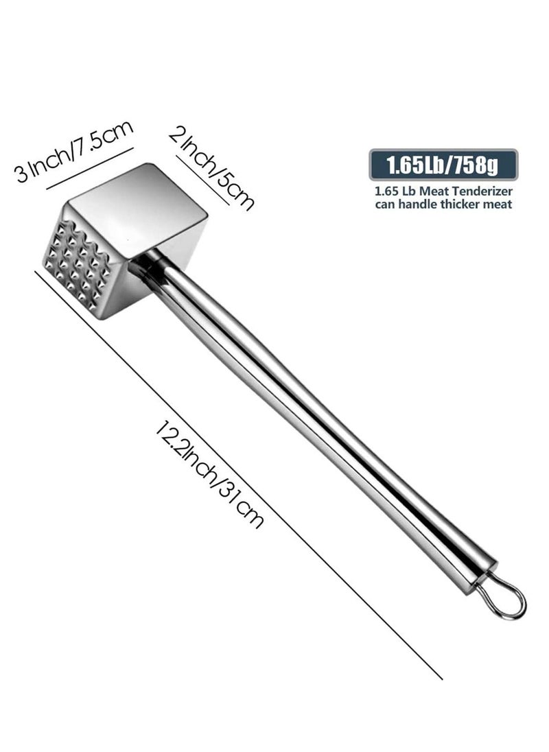 Excefore - Meat Tenderizer 304 Stainless Steel Heavy Sturdy Meat Mallet Pounder Hammer Tool Pound Veal Lamb Chicken Steak Beef Dishwasher Safe 1.65 Lb - Image 1