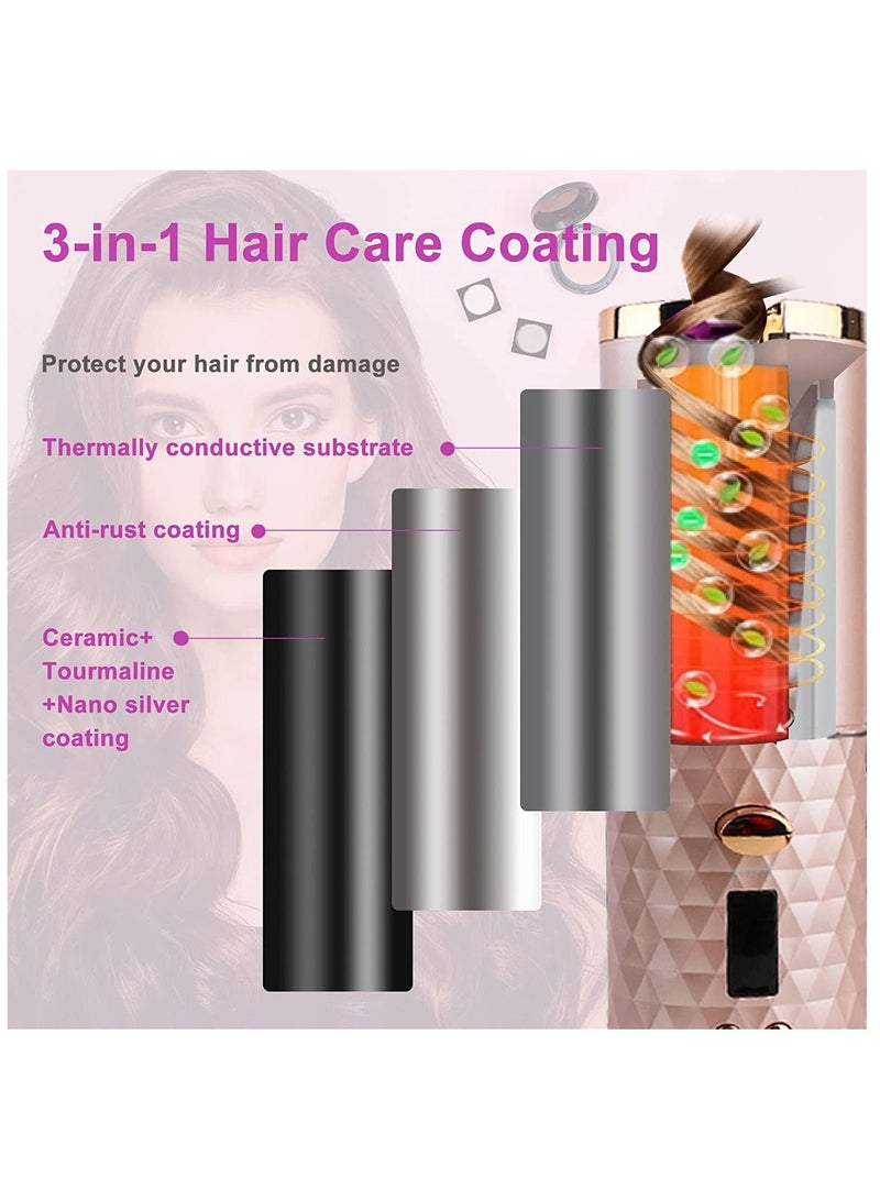 Wireless Curling Iron, Cordless Auto Hair Curler, Portable Rechargeable Silky Curling Barrel Wave Wand, Fast Heating Wireless Auto Curler with Timer Setting and 6 Temperature Adjustable - Image 5