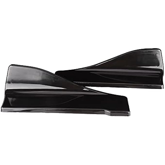 CFTGIW 2pcs Universal Rear Bumper Diffuser Lip Side Skirts Glossy Black ABS - Image 1