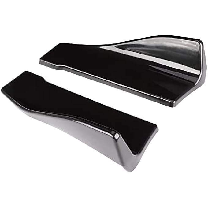 CFTGIW 2pcs Universal Rear Bumper Diffuser Lip Side Skirts Glossy Black ABS - Image 2