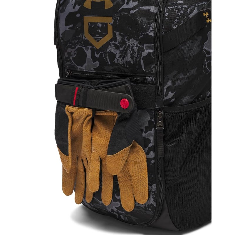Under Armour Unisex Utility Baseball Backpack Print, (005) Black / / Metallic Gold, One Size Fits All - Image 2