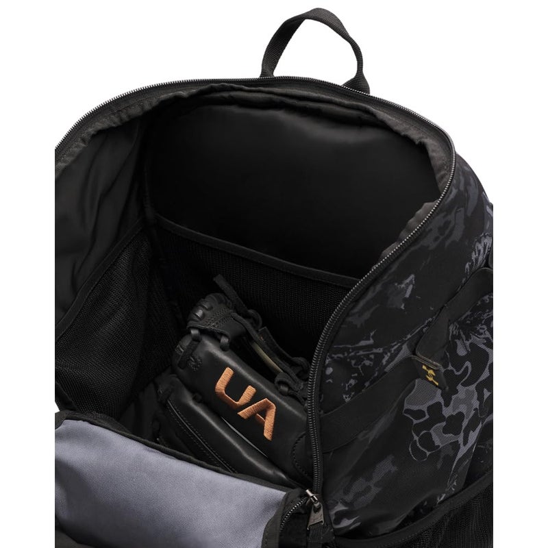 Under Armour Unisex Utility Baseball Backpack Print, (005) Black / / Metallic Gold, One Size Fits All - Image 3