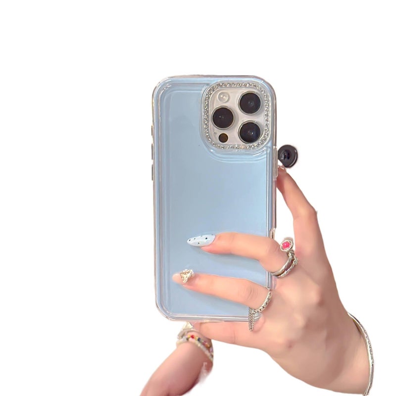 غطاء واقي، إطار ماسي لامع، شفاف، لـ iPhone 17 / 17 Air / 17 Pro / 17 Pro Max، وردي بظهر شفاف باللون الوردي - Image 4