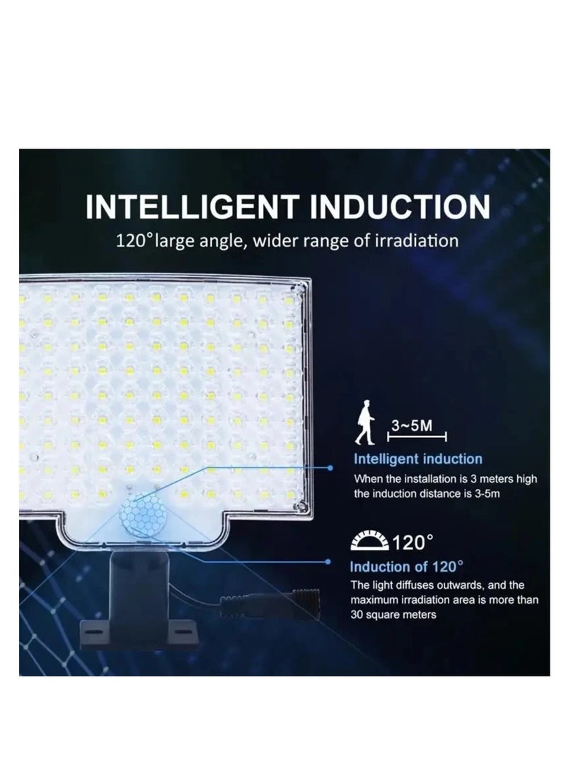 BLUE CORAL ضوء شمسي خارجي (عبوة واحدة) 106 مصباح LED مع مستشعر حركة وجهاز تحكم عن بعد IP65 مقاوم للماء لإضاءة الجدار الأمنية في الفناء والمرآب بدون فواتير كهرباء - Image 5