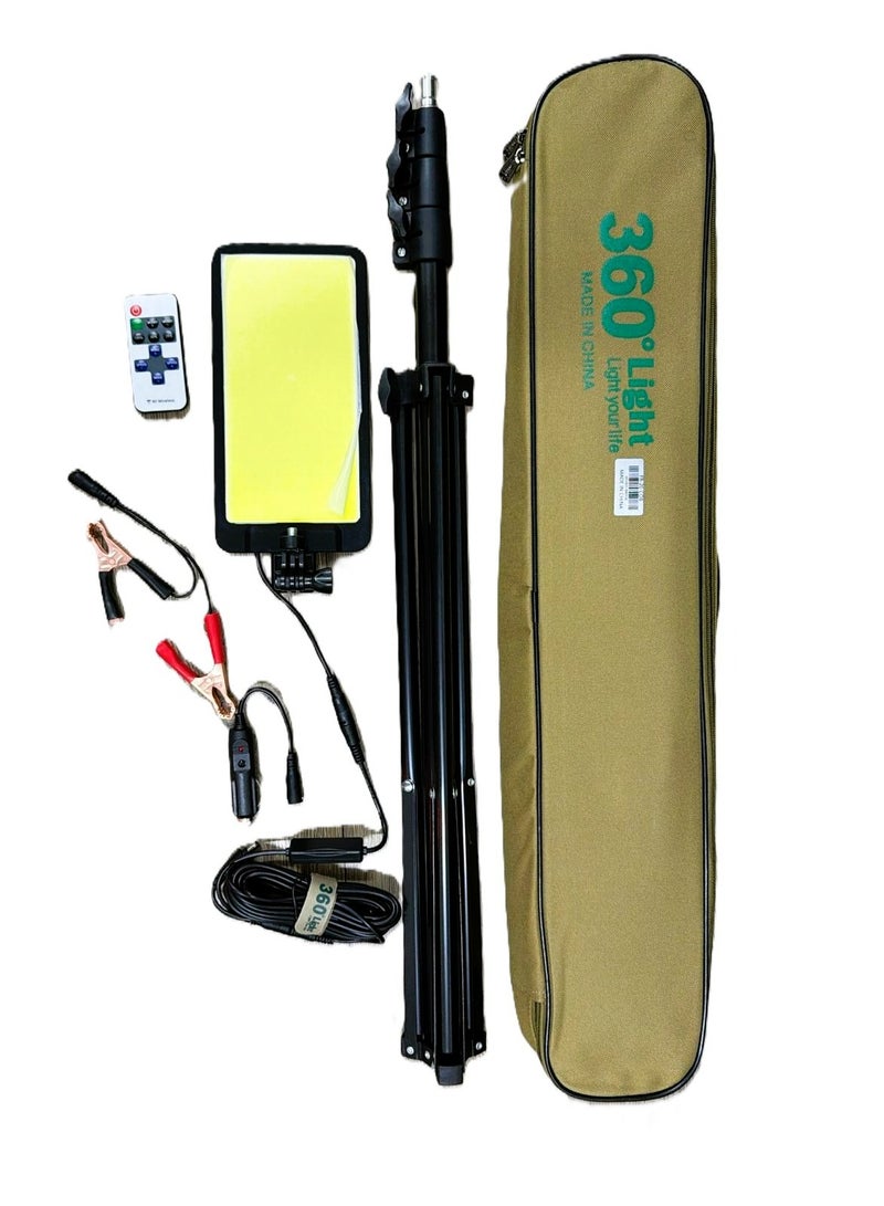 360 Light Camping flashlight, off-road lamp, emergency lighting with remote control and adjustable tripod stand, operates on car battery and cigarette lighter. - Image 3