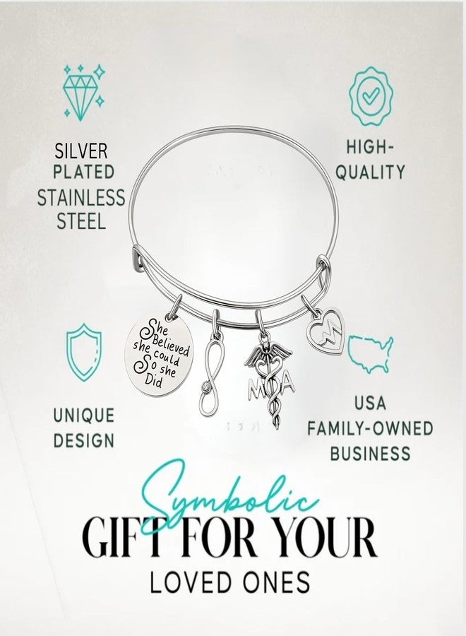 Infinity Collection Medical Assistant Bracelet Charm Bracelet, She Believed She Could So She Did MA Jewelry, Medical Assistant Gifts for Women - Image 3