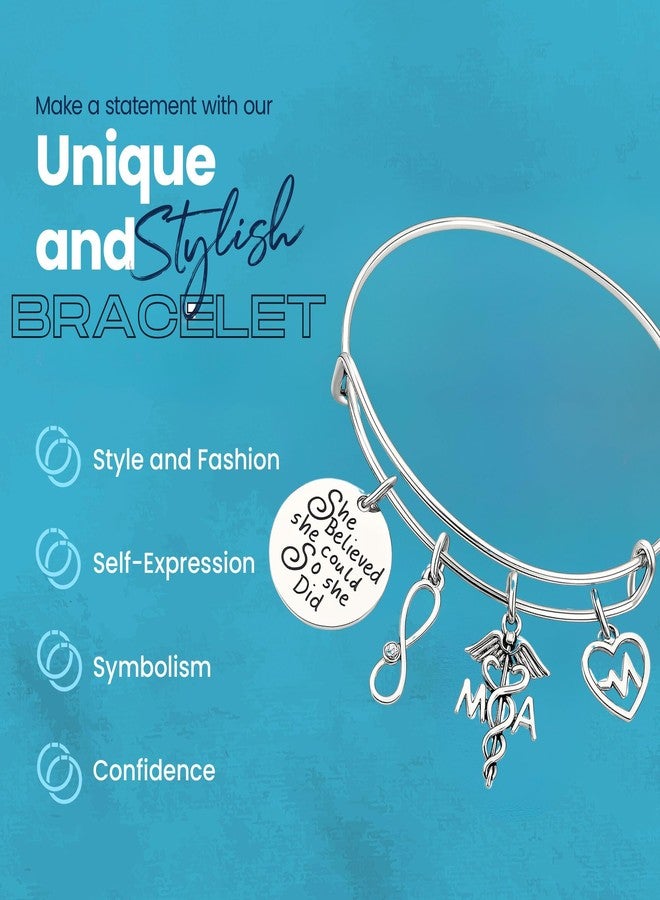Infinity Collection Medical Assistant Bracelet Charm Bracelet, She Believed She Could So She Did MA Jewelry, Medical Assistant Gifts for Women - Image 5