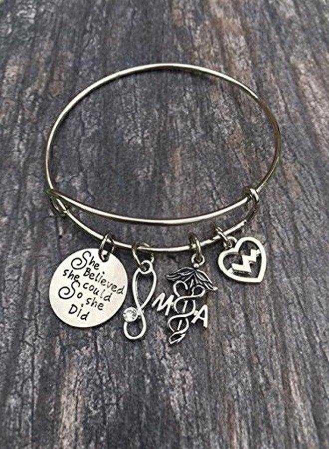 Infinity Collection Medical Assistant Bracelet Charm Bracelet, She Believed She Could So She Did MA Jewelry, Medical Assistant Gifts for Women - Image 2