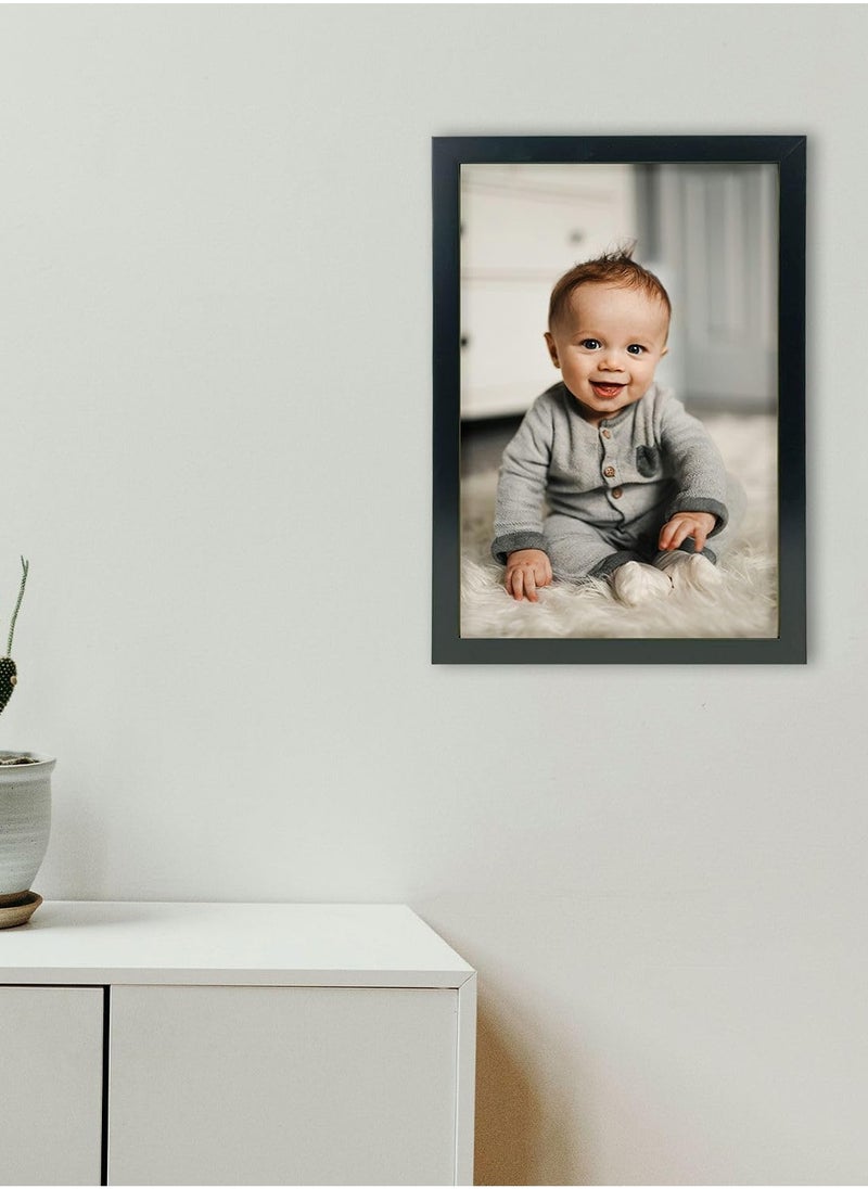 Decorhills - Black PVC Photo Frame 8x12 IN — Elegant Plastic Picture Frame for Office, Bedroom, Living Room, and Hallway – Stylish Wall & Tabletop Display for Cherished Memories - Image 1