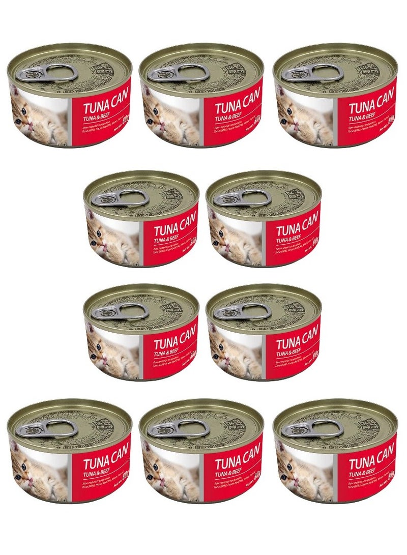 Bioline Cat wet food Tuna + Beef Can 85g (Pack Of 10)
