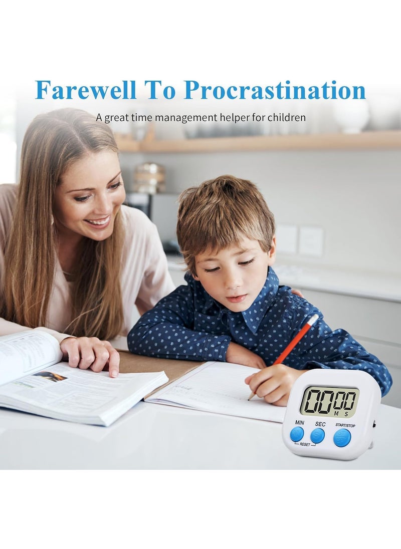 KIRIADA - KIRIADA Digital Kitchen Timer Stopwatch Large Digit Countdown Loud Alarm Magnetic Back Stand Ideal for Cooking Baking Stop Watch Timer for Study Table Accessories for Students - Image 1