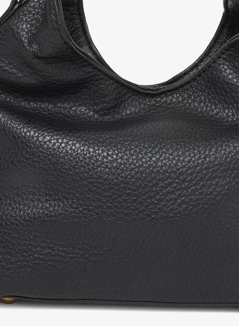 Styli  Black Leather Hobo Bag with Gold Handle for Women | Best Price UAE