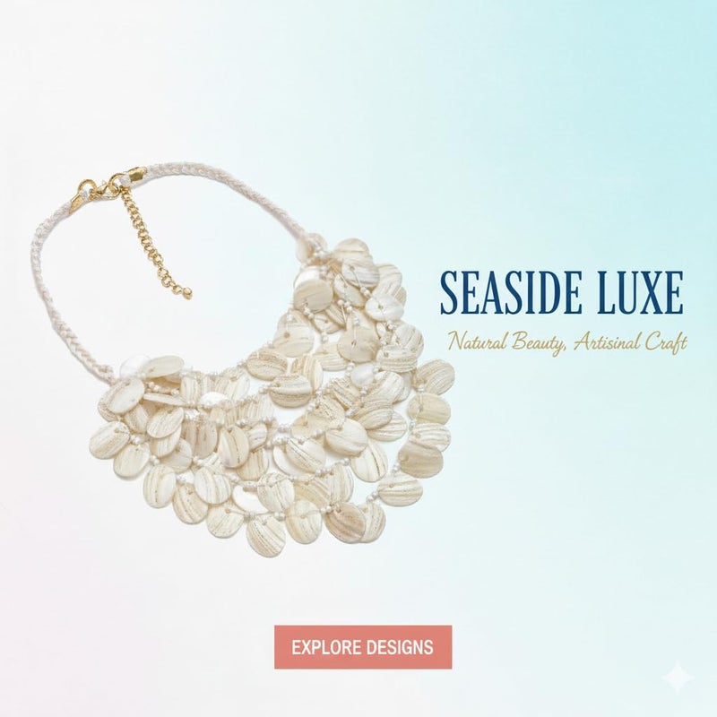 DCA Shell Seep Indian Western Latest Trendy Fashion Jewellery Mala Necklace for Women and Girls(4514) - Image 5