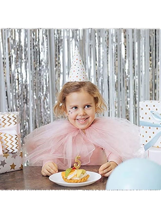 GIFT 2 Pack Foil Curtain Backdrop Silver Metallic Tinsel Foil Fringe Curtains Photo Booth Props for Birthday Wedding Engagement Baby Shower Bachelorette Party Decorations - Image 2