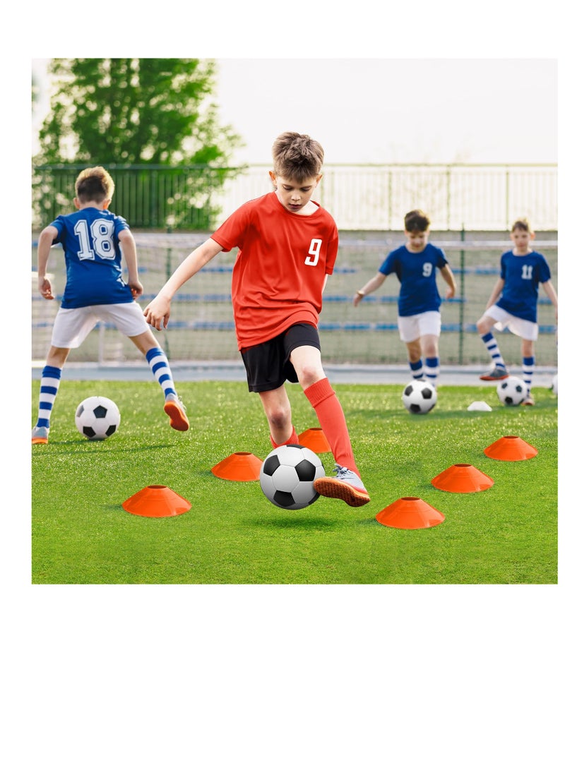 شو وو أهداف كرة القدم في الفناء الخلفي، معدات تدريب على الأهداف المنبثقة مقاس 4 × 3 بوصات مع كرة وسلم رشاقة وأقماع، شبكات محمولة في الفناء الخلفي للشباب وألعاب رياضية خارجية - Image 5