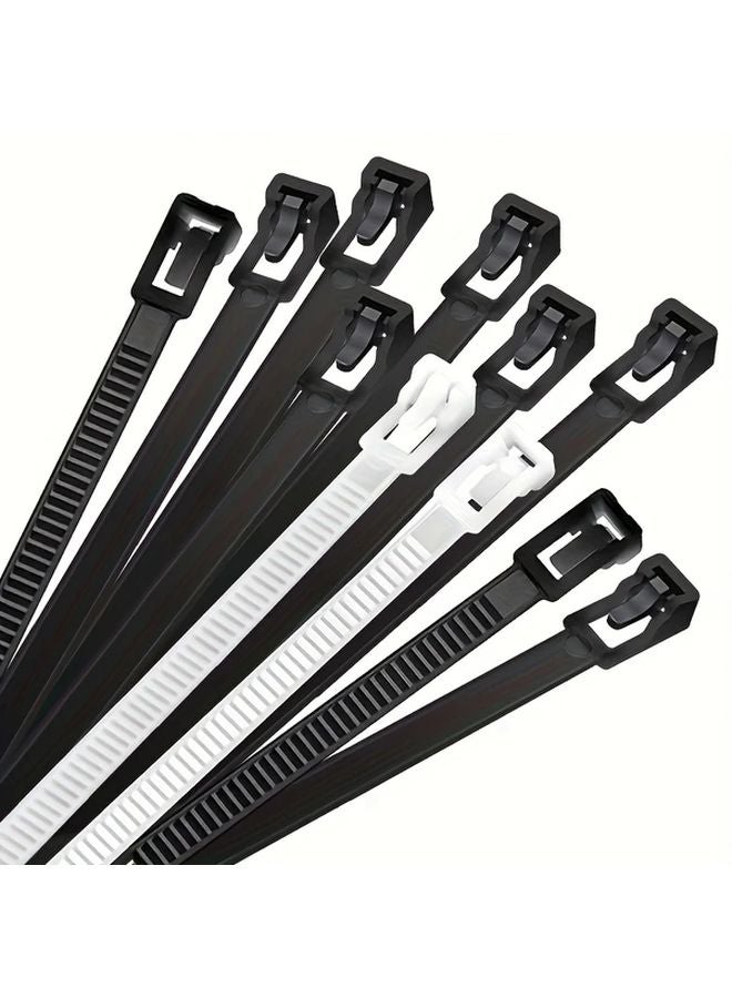 Black Reusable Nylon Cable Ties 12 Inches 100 Pieces Strong Flexible Fasteners - Image 2