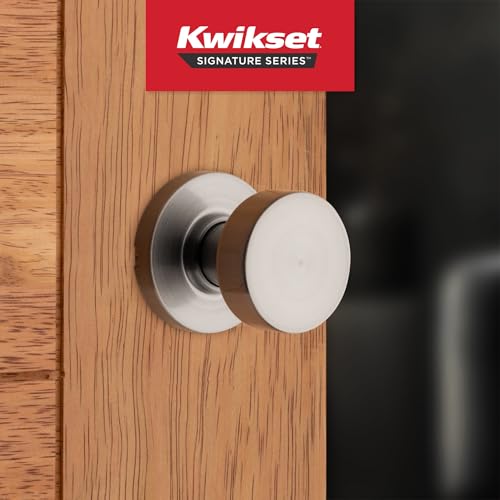 Kwikset Pismo Interior Passage Door Knob, Handle For Closet and Hallway Doors, Non-Locking Doorknob in Satin Nickel, with Microban Protection - Image 2