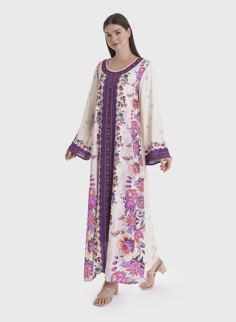 KASHKHA Viscose Printed Placement Digital Jalabiya
