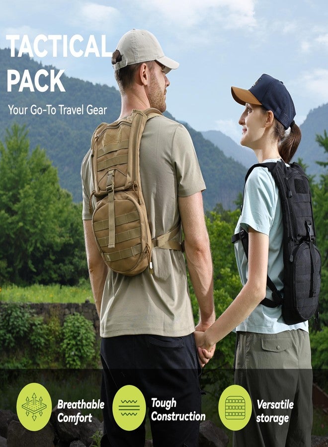 MARCHWAY Tactical Molle Hydration Pack Backpack with 3L TPU Water Bladder, Military Daypack for Cycling, Hiking, Running, Climbing, Hunting, Biking (Tan) - Image 2