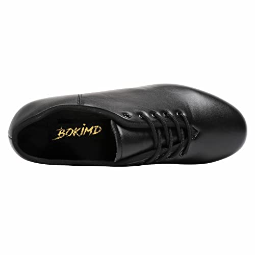 Bokimd Child Jazz Tap Shoes Split Sole Dance for Girls and Boys (Toddler/Little Kid/Big Kid) (4.5 Big Kid Black - Image 2