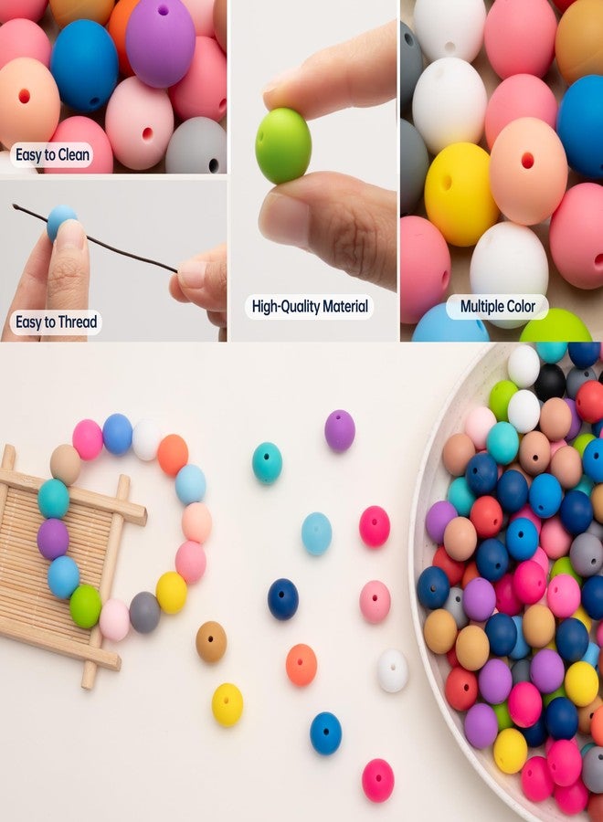 BESKIT 300 PCS 15mm Silicone Beads for Keychain, Bracelet, Necklace, and Pens Making 30 Colors Loose Round Silicone Beads Bulk for DIY Crafting - Image 4