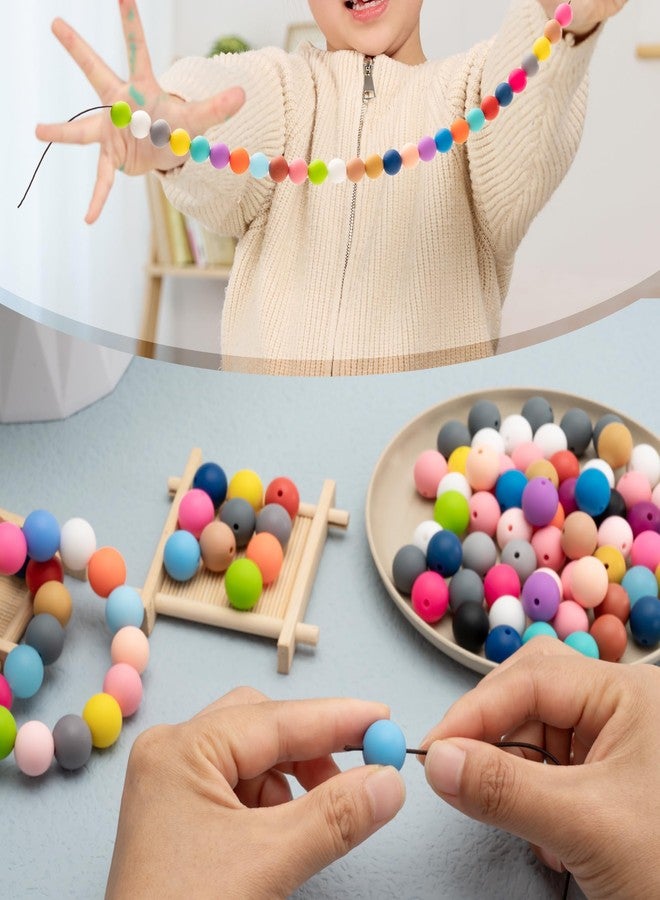 BESKIT 300 PCS 15mm Silicone Beads for Keychain, Bracelet, Necklace, and Pens Making 30 Colors Loose Round Silicone Beads Bulk for DIY Crafting - Image 5