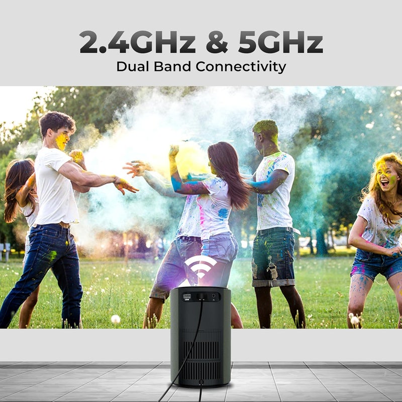 ZEBRONICS بيكسبلاي 22، جهاز عرض ذكي، 3400 لومن، دعم 4K، حجم شاشة 160 بوصة، يدعم بلوتوث، HDMI، USB، واي فاي، دقة 720p، مكبر صوت قوي، تركيز إلكتروني، دعم تطبيقات، ميرا كاست - Image 5