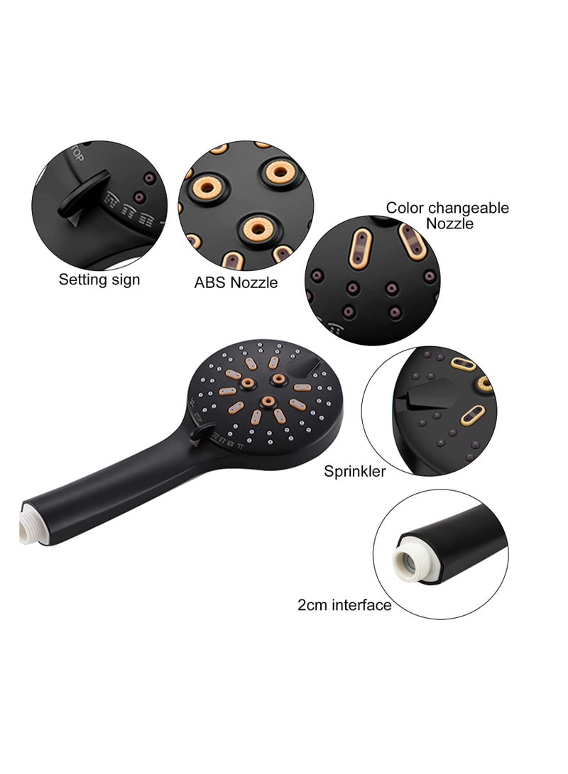 Handheld Shower Head Set, Stainless Steel Bath Showerheads, Shower Heads High Pressure With 6 Function Setting, Multi-functions, Shower Head Holder, 9.8Inch Shower sprinkler  - Image 3